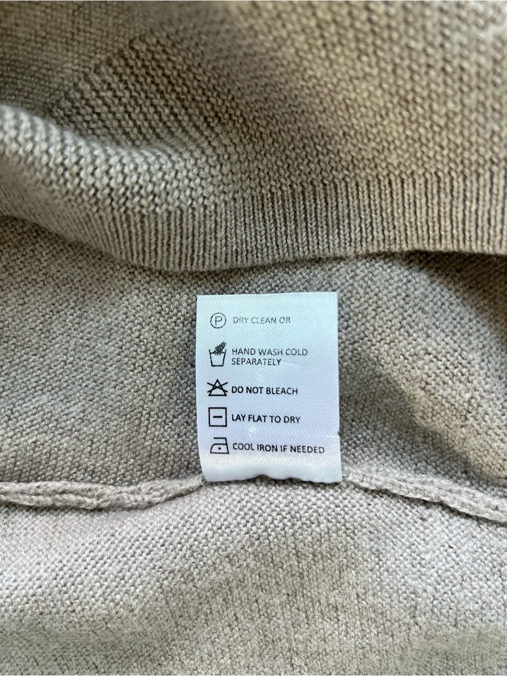 R Label 100% Wool Batwing Dolman Sweater Taupe S/M - Picture 6 of 10